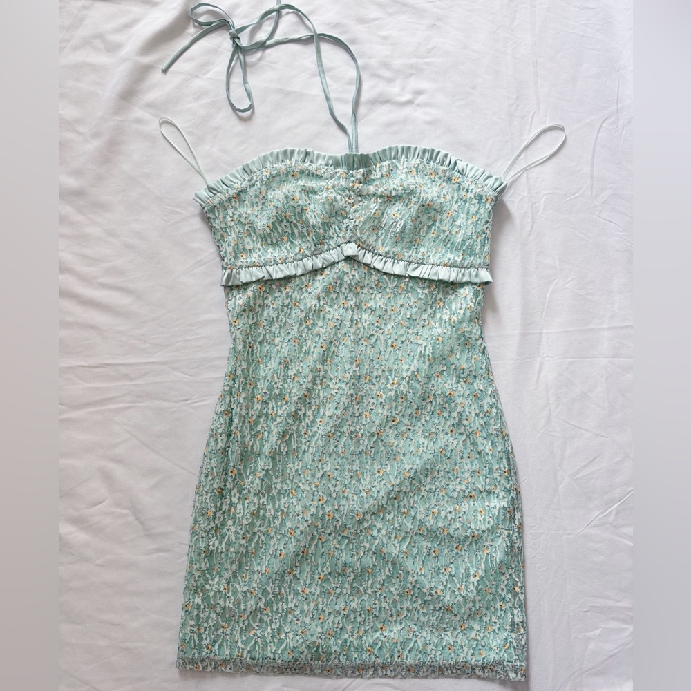 These Three Boutique Floral Halter Mini Dress - Small